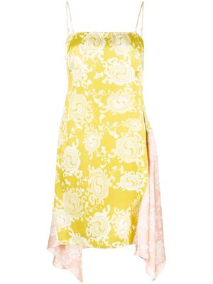 Dsquared2 floral-print draped dress - 001S YELLOW