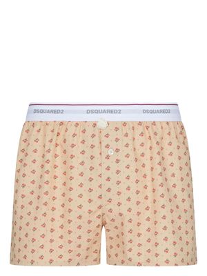 Dsquared2 floral-print logo-waistband boxers - Neutrals