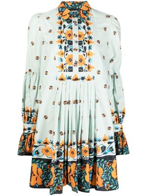 Dsquared2 floral-print pleated shirt dress - Green
