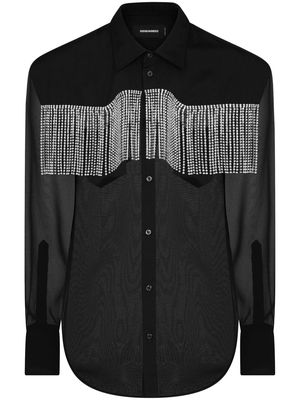 Dsquared2 fringed panelled shirt - Black