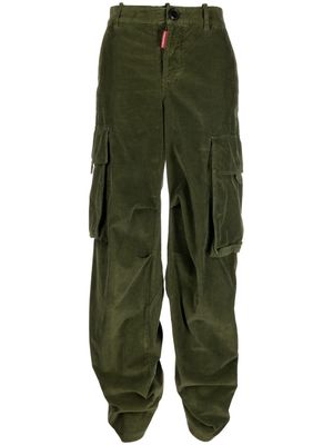 Dsquared2 gathered-detail corduroy trousers - Green