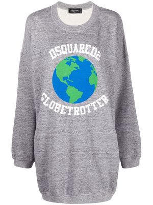 Dsquared2 Globetrotter print jumper dress - Grey
