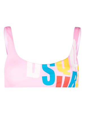 Dsquared2 graphic logo-print bikini top - Pink
