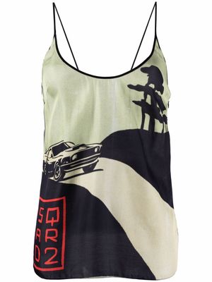 Dsquared2 graphic-print camisole top - Grey