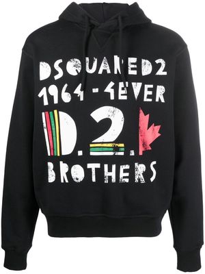 Dsquared2 graphic-print cotton hoodie - Black