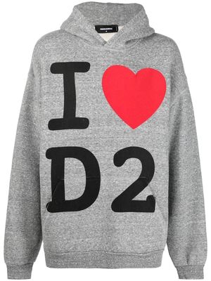 Dsquared2 graphic-print cotton hoodie - Grey