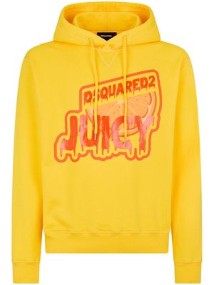 Dsquared2 graphic-print cotton hoodie - Yellow