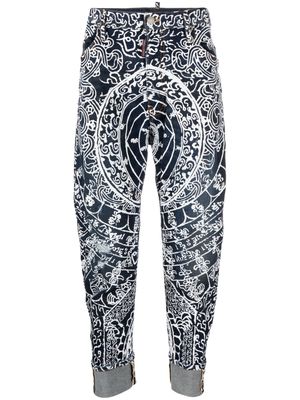 Dsquared2 graphic-print cropped jeans - Blue