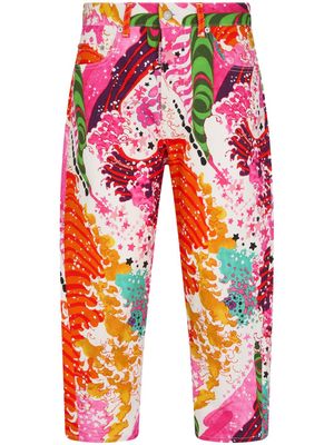 Dsquared2 graphic-print cropped trousers - Orange