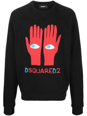 Dsquared2 graphic-print logo sweatshirt - Black