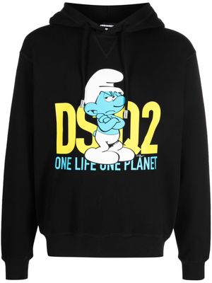 Dsquared2 graphic-print organic-cotton hoodie - Black