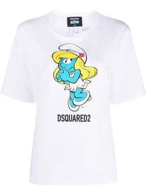 Dsquared2 graphic-print organic cotton T-shirt - White