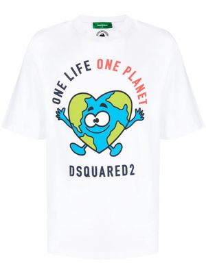 Dsquared2 graphic slogan-print T-shirt - White