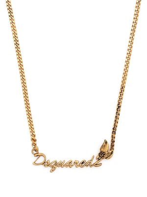 Dsquared2 Hadwriting-charm chain necklace - Gold