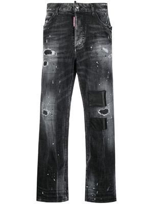 Dsquared2 high-rise distressed wide-leg jeans - Grey
