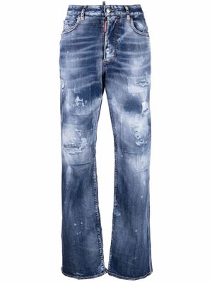 Dsquared2 high-waisted tie-dye jeans - Blue