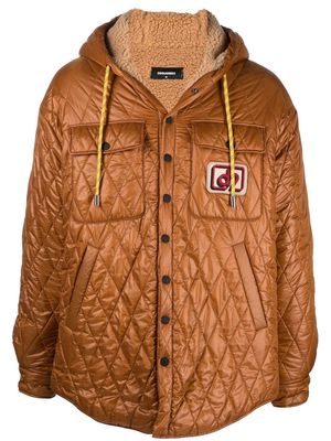 Dsquared2 hooded quilted-effect coat - Brown