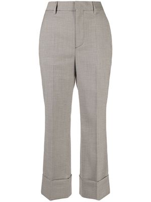 Dsquared2 houndstooth pattern cropped trousers - White