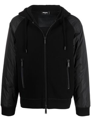 Dsquared2 hybrid zip-up hoodie - Black