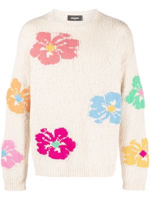 Dsquared2 Ibiscus ribbed-knit jumper - Neutrals