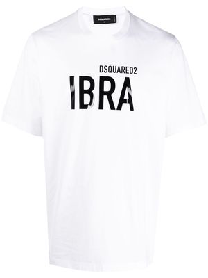 DSQUARED2 Ibra-print cotton T-shirt - White