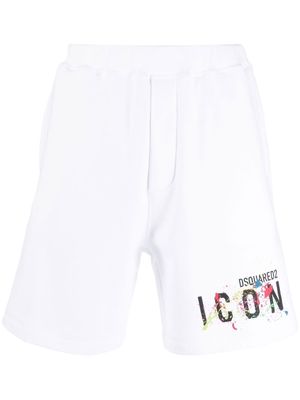 Dsquared2 Icon cotton track shorts - White