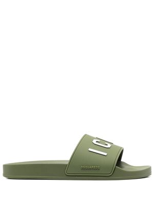 Dsquared2 Icon-embossed pool slides - Green
