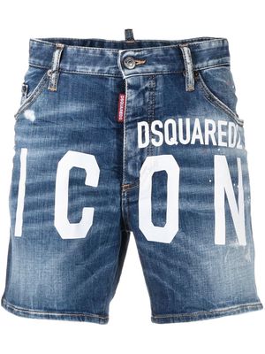 Dsquared2 Icon logo-print denim shorts - Blue