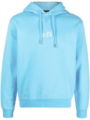 Dsquared2 Icon-print cotton hoodie - Blue