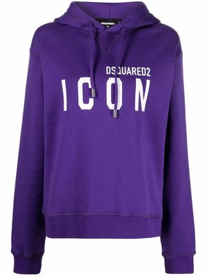 Dsquared2 Icon-print cotton hoodie - Purple