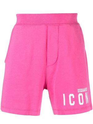 Dsquared2 Icon-print cotton shorts - Pink
