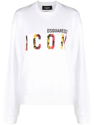 Dsquared2 Icon print cotton sweatshirt - White