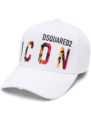 Dsquared2 Icon-print detail baseball cap - White