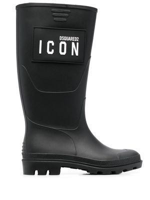 Dsquared2 Icon-print knee-high boots - Black