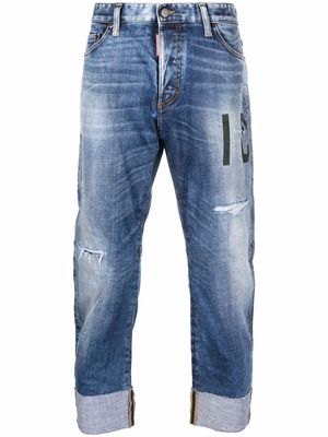 Dsquared2 Icon-print tapered jeans - Blue