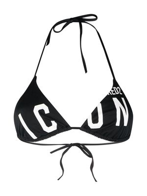 Dsquared2 Icon printed bikini top - Black