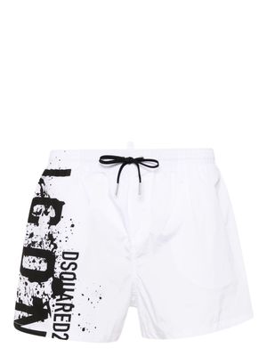 Dsquared2 Icon Splash swim shorts - White