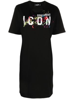 Dsquared2 Icon splatter-print cotton T-shirt dress - Black