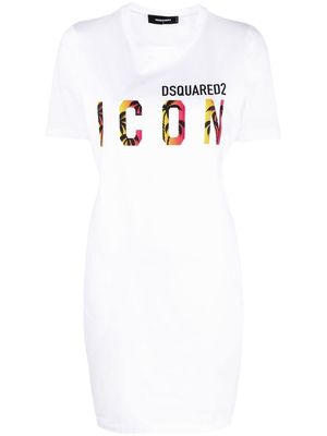 Dsquared2 Icon Sunset Palm T-shirt dress - White