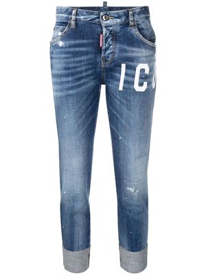Dsquared2 Icon turn-up cropped jeans - Blue