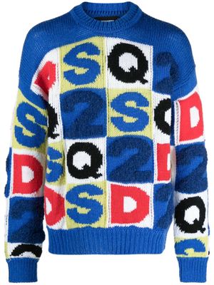 Dsquared2 intarsia-knit crew-neck jumper - Blue