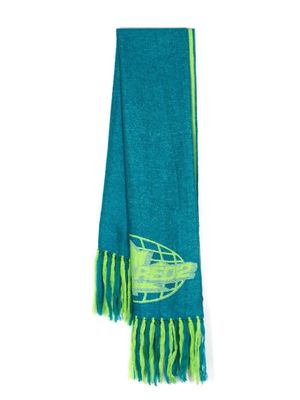 Dsquared2 intarsia-knit fringe edge scarf - Green