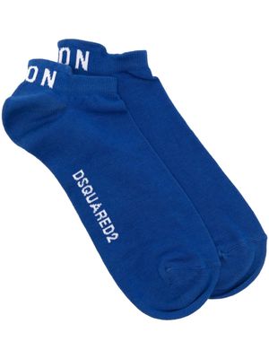 Dsquared2 intarsia-knit logo ankle socks - Blue