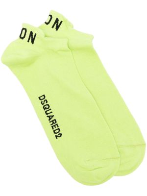 Dsquared2 intarsia-knit logo ankle socks - Green