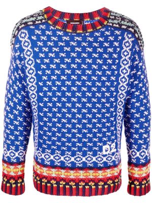 Dsquared2 intarsia-knit logo-embroidered jumper - Blue
