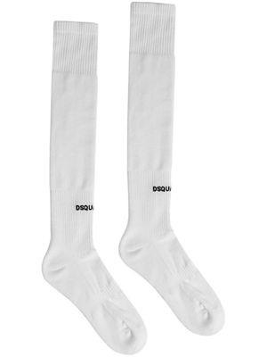 Dsquared2 intarsia knit-logo socks - White