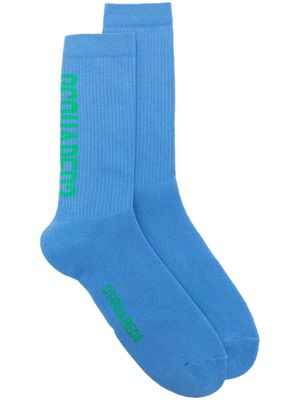 Dsquared2 intarsia-knit ribbed-knit socks - Blue