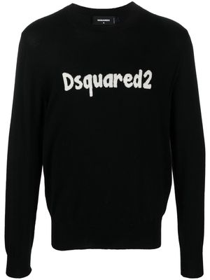 Dsquared2 intarsia-logo wool jumper - Black