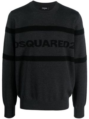 Dsquared2 intarsia-logo wool jumper - Grey