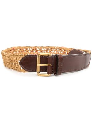 Dsquared2 interwoven raffia-leather belt - Brown